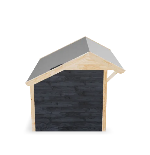3D-model van Woodvision Kapschuur Comfort 400x250 incl. GRATIS shingles t.w.v. € 140,-