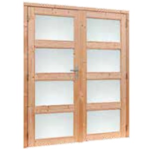 Douglas dubbele deur 4-ruits melkglas Douglas dubbele deur 4-ruits melkglas