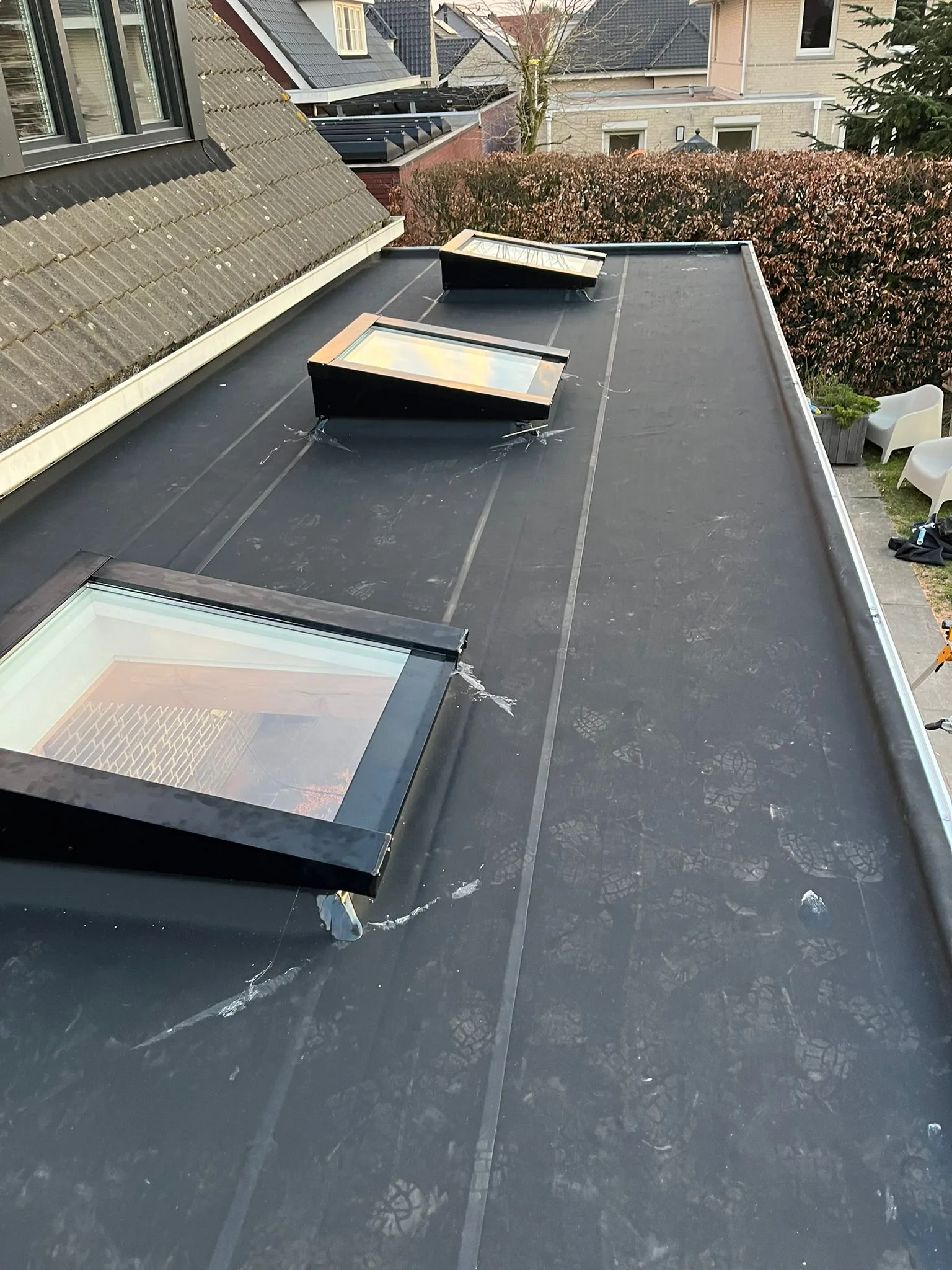 Lichtstraat lessenaarsdak — 3 stuks in 1 overkapping