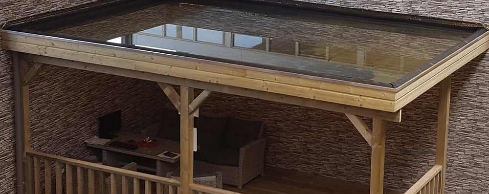 Er blijft water op het dak staan is dit een probleem? Blokhut plat dak water op het dak